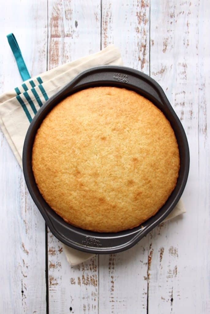 Vanilla Cake in cake pan