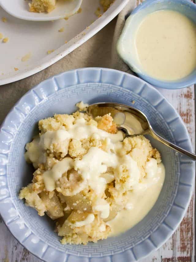 How to Make Apple Crumble with Custard Story