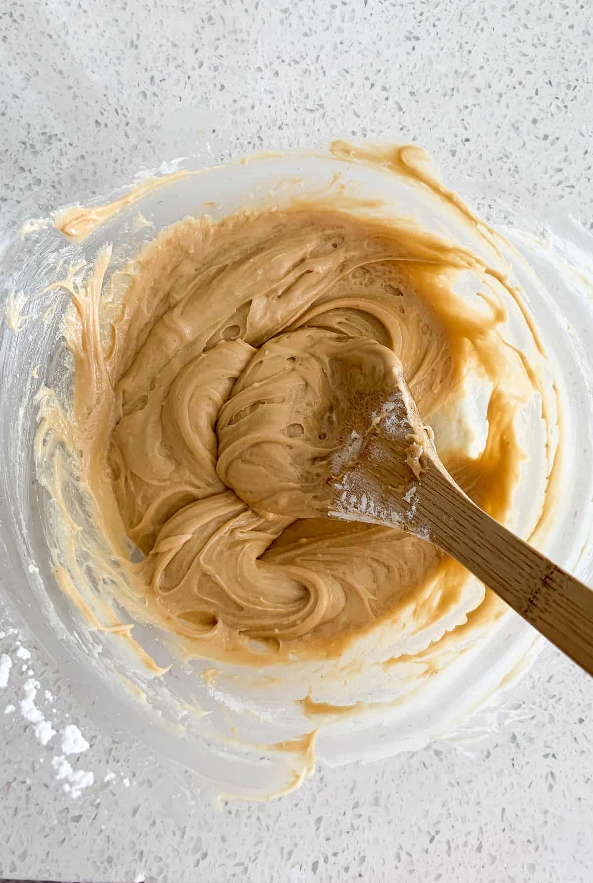 Beating Biscoff cream cheese
frosting together
