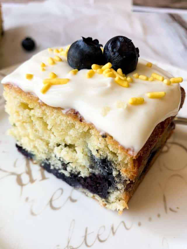 Lemon Blueberry Sheet Cake | A Baker's Bookshelf