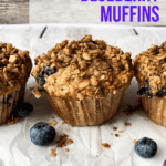 Oatmeal banana blueberry muffins pin