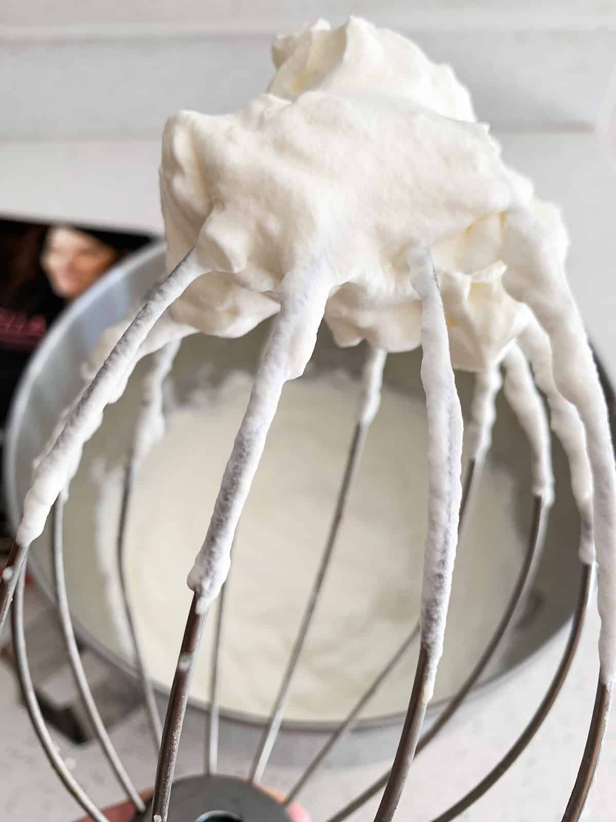 stiff peaks of whipped cream