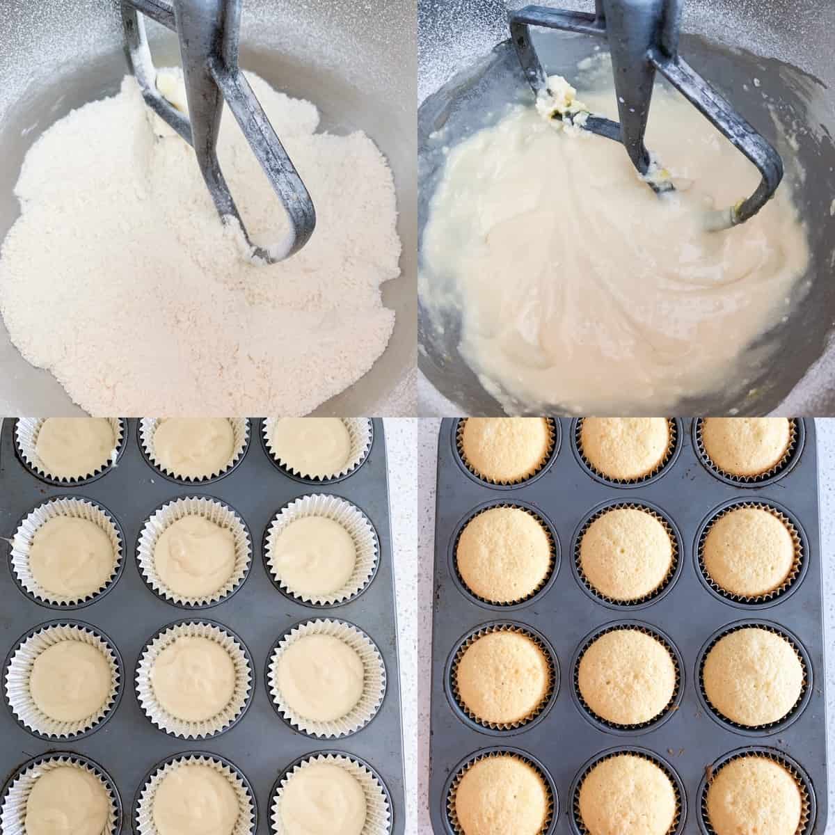 making cupcake batter