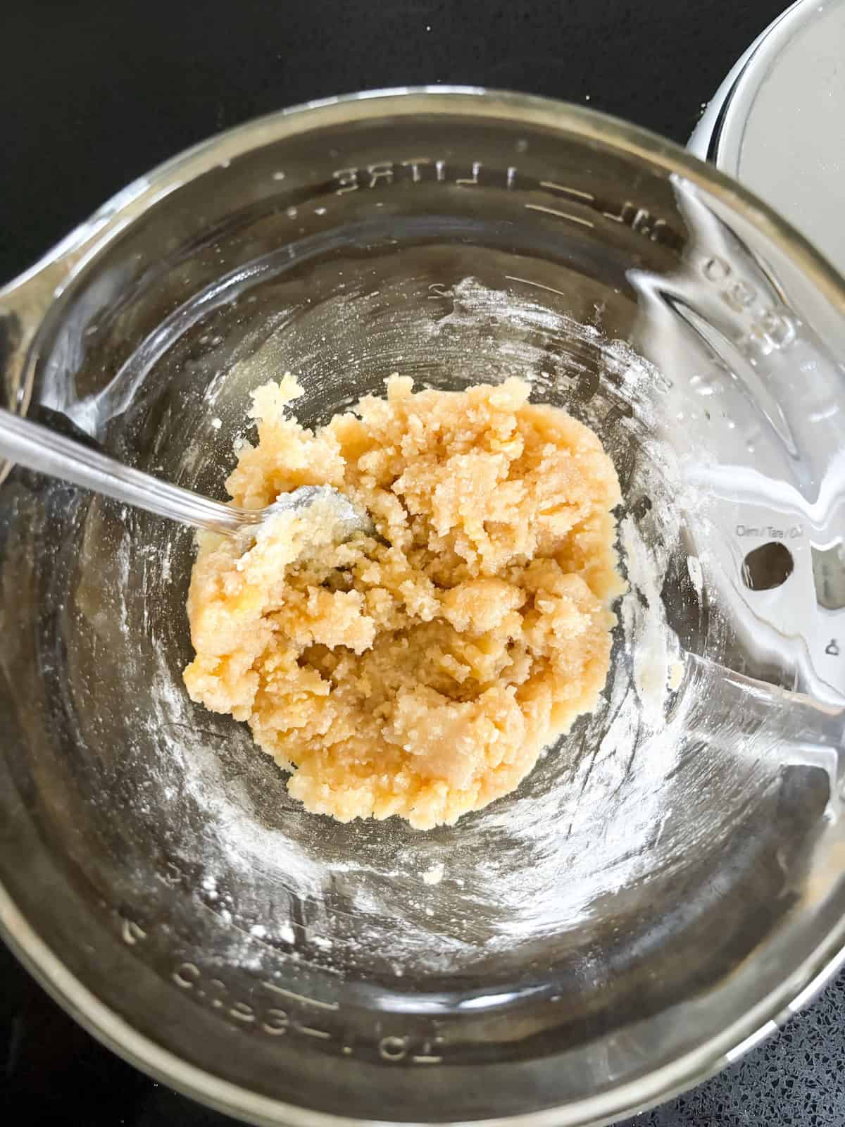 Frangipane in a glass bowl.