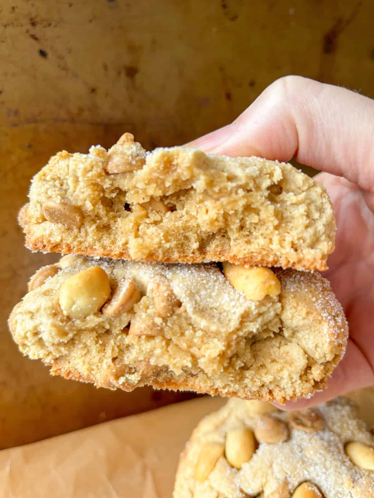 inside a gourmet peanut better cookie