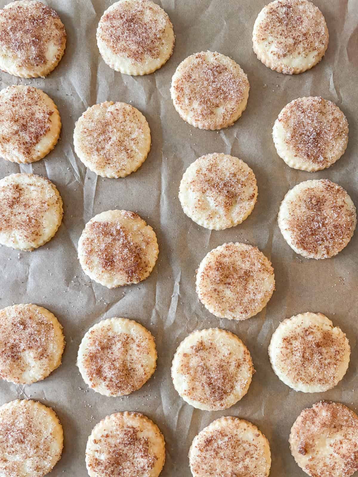 shortbread cookies on a baking sheet
