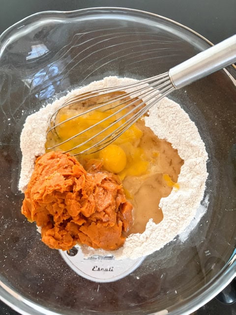 ingredients in a glass bowl ready to mixed